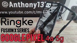 Ringke Fusion X Black \& Camo Black Cases | Google Pixel 4a 5g