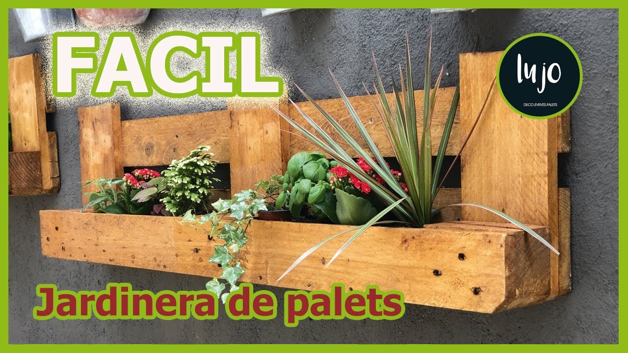 exégesis Plano Pasteles DIY Muy fácil hacer, Jardinera de palets reciclados. Jardín vertical con  palets reciclados - YouTube