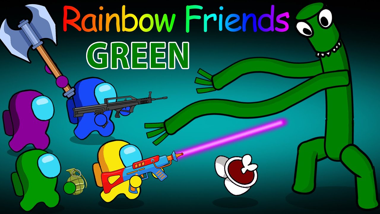AMONG US vs RAINBOW FRIENDS ROBLOX (green) #2  YouTube