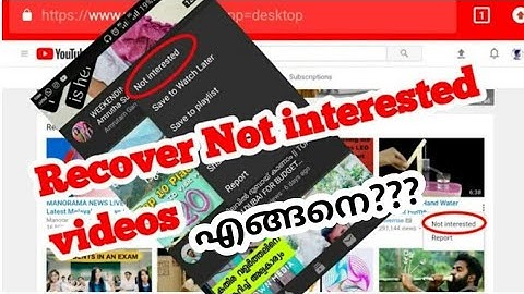 How to recover videos that accidentally clicked "Not interested" in a video on YouTube.