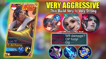 Luo Yi 2x Stun Build Damage Unstoppable | Luo Yi Best Build Top 1 Global 2022 - Mobile Legends