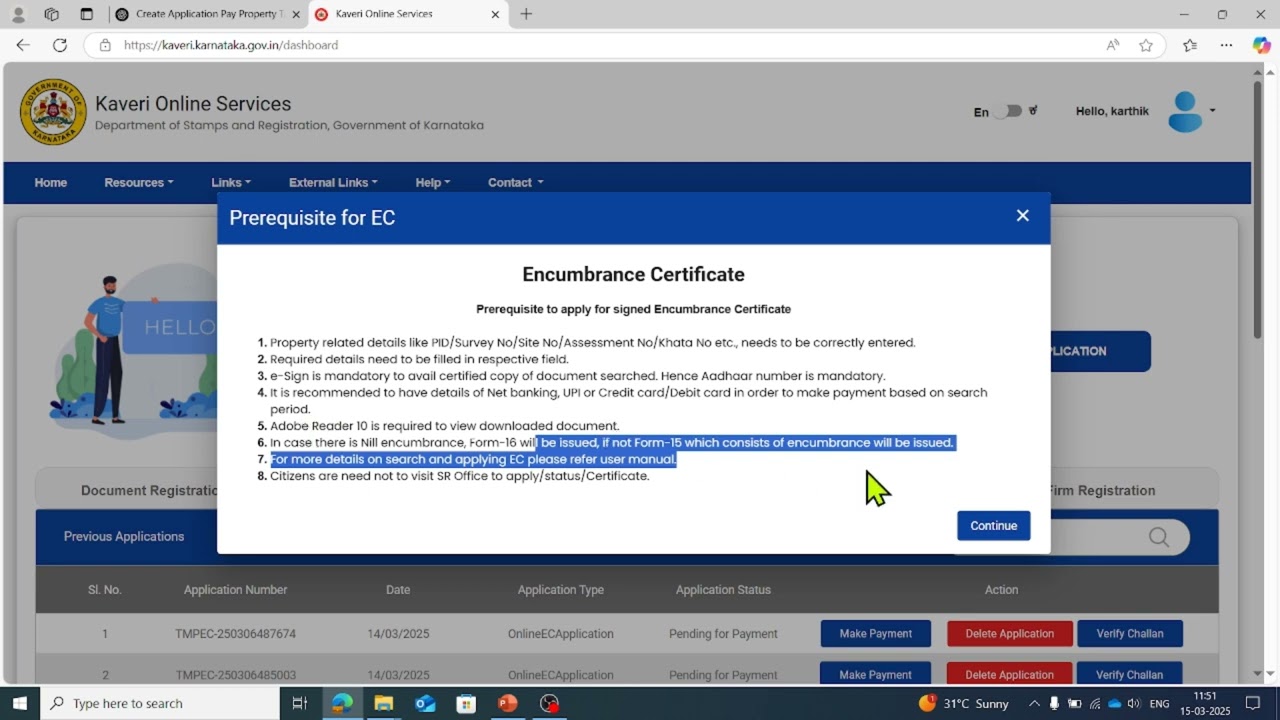 How to Apply for Encumbrance Certificate (EC) and Download Online in Karnataka | Step-by-Step Guide