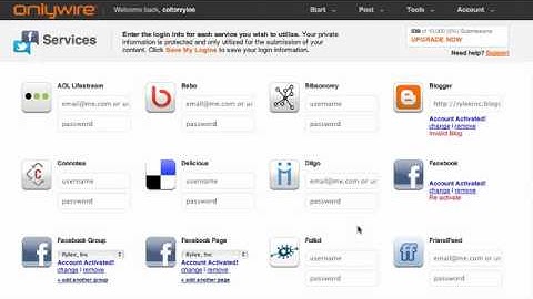 Setting Up Your Services With OnlyWire (Pro)