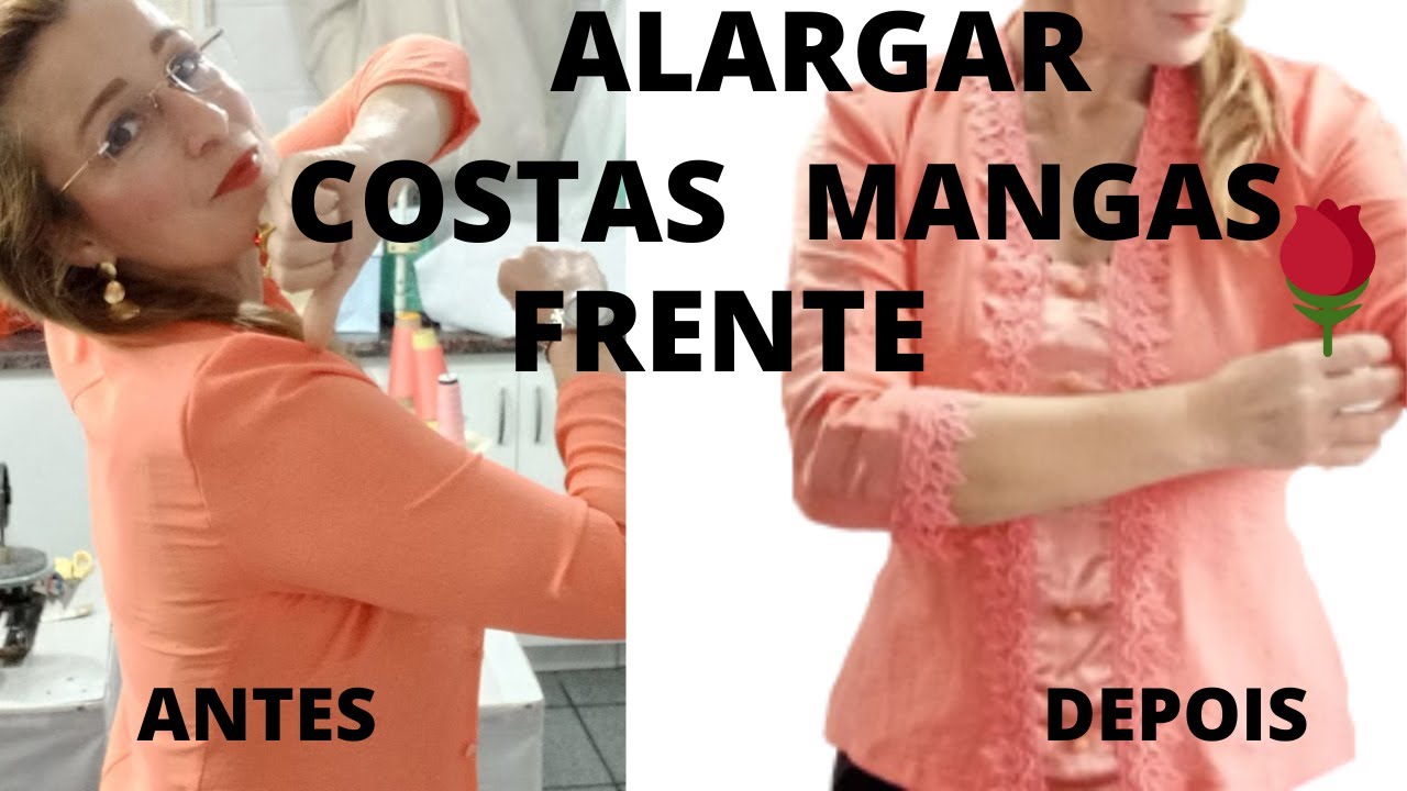 COMO ALARGAR COSTAS MANGAS BUSTO DE CAMISA BLUSA BATA CASACO(DIY)
