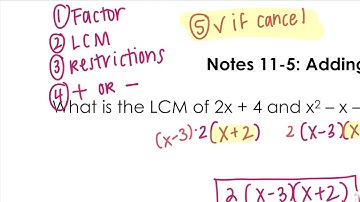 Video Notes 11-5: Adding and Subtracting Rational Expressions Part 1