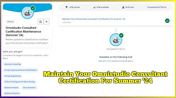 Maintain Your Omnistudio Consultant Certification for Summer ‘24 | Salesforce | Quiz Solution