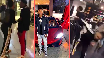 NBA YoungBoy Runs Up On Group Of Dudes In The Mall With Jania Shopping and Shows 2018 McLaren Car