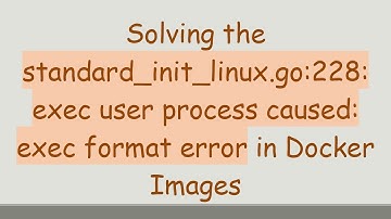 Solving the standard_init_linux.go:228: exec user process caused: exec format error in Docker Images