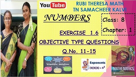 8th Maths _ TN Samacheer Kalvi _ Chapter 1 _ Numbers _  Exercise 1.6 _  Objective Questions 11 to 15