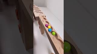 marble Run Race ASMR #280 Wooden Wave Course Colorful Marbles #marblerun #marblerunrace #asmr