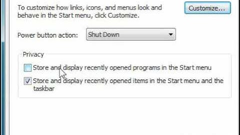 How to store and display recently opened programs in the Start Menu in Windows 7