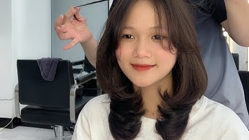 Cắt uốn cụp  Layer + nhuộm  nâu lạnh cho em gái - tóc đẹp năm 2022 - tóc layer -tóc cụp - tóc nữ đẹp