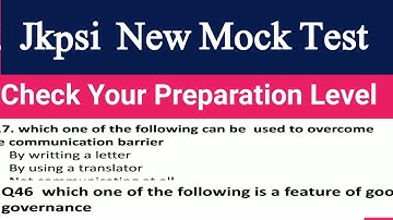 Jkssb jkpsi mock test 2022 | Jkssb police Sub inspector Mock test 2022 | jkpsi mock test latest