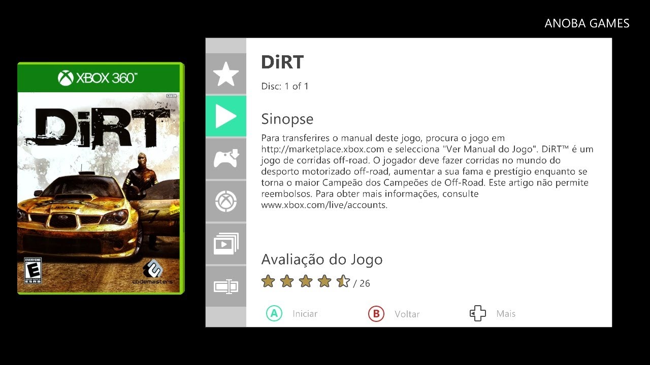 Dirt (Xbox360) [ X007 ] - Bem vindo(a) à nossa loja virtual