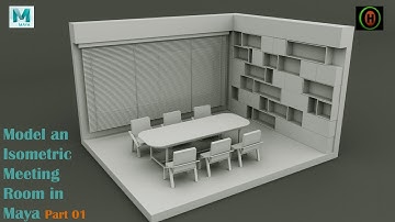Autodesk Maya | How to Model an Isometric Meeting Room | Part 1 of 2.