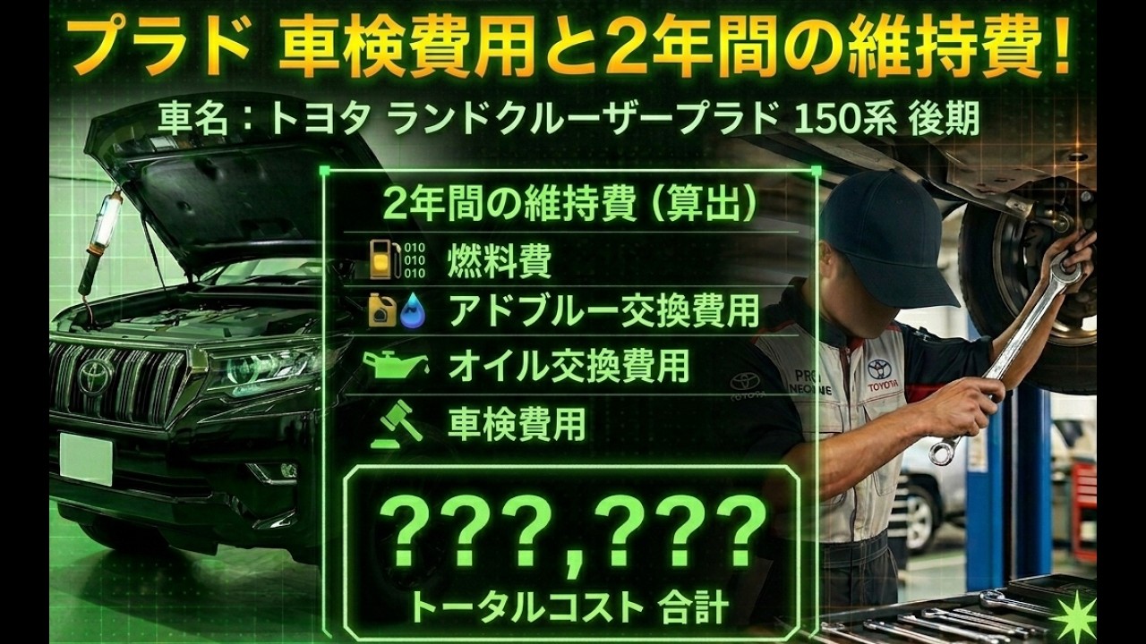 【車検】ランクル プラド 2020年式 ブラックエディションディーゼルオーナーの2年間維持費を全部計算してみた！