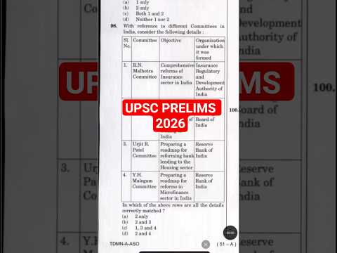 UPSC PRELIMS 2026
