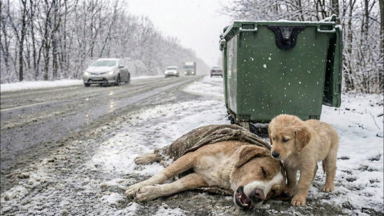 Left to Die in the Snow, a Mother Dog and Puppy Get a Second Chance