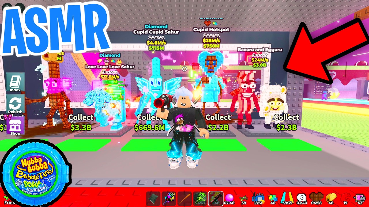 ASMR Roblox Steal a Brainrot Cupid Event Admin Abuse 😴 Gum Chewing 🎮🎧 Controller Sounds Whispering💤