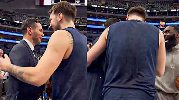 Doncic's Reaction When JJ Redick and God Shamgod Came To Surprise Him before the Match vs Clippers