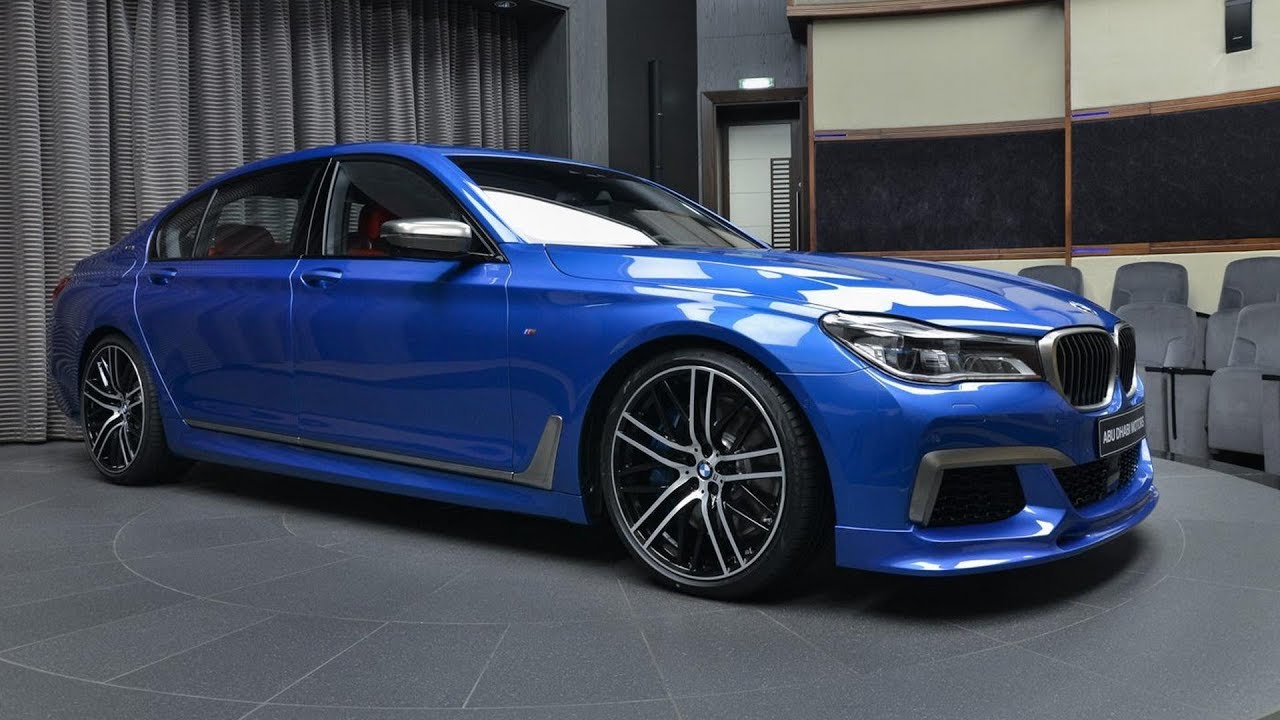 Bmw M760li Xdrive Estoril Blue With Red Interior Stands Out