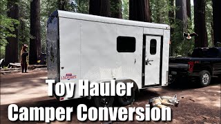 7x14 Toy Hauler/Camper Cargo Trailer Conversion Tour