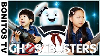 【実写】おばけ退治  大変！大量のゴーストが逃げちゃった！巨大マシュマロマンと対決！GHOSTBUSTERS＃2 ダンボール工作 寸劇 かのん&りんたん ♥ -Bonitos TV- ♥