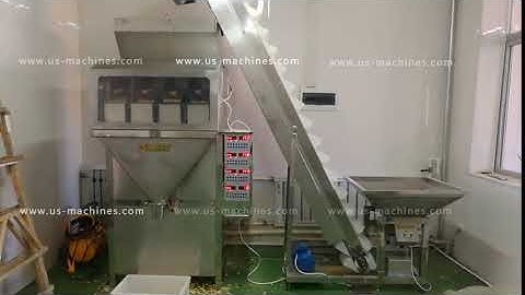 Semi automatic 8 linear weighing heads granule fillng macine with elevator bucket feeding system