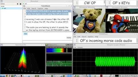 QSO Morse Code, Video, Voice & TEXT CHAT - over the internet - with GSTREAMER PIPELINES & Ricochet