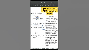 upsc Asst. arch 2023 question paper venice question. #architect #upsc #class #architecturalpractice