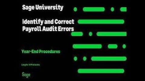 Sage 100 Contractor (Canada) - Identify and Correct PR Audit Errors