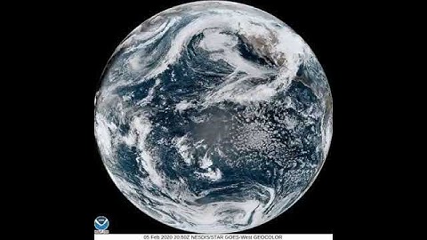 NOAA Full Disk video, with moving clouds - 05 FEB 2020