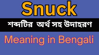 Snuck Meaning In Bengali /Snuck mane ki