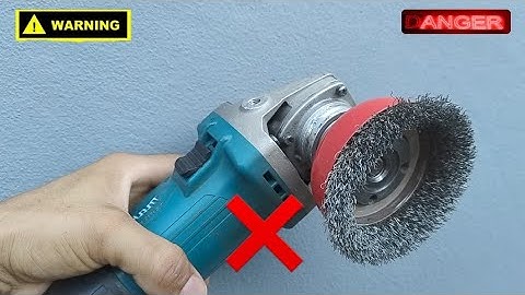 Caution: Never do this with a rotating brush on the angle grinder!