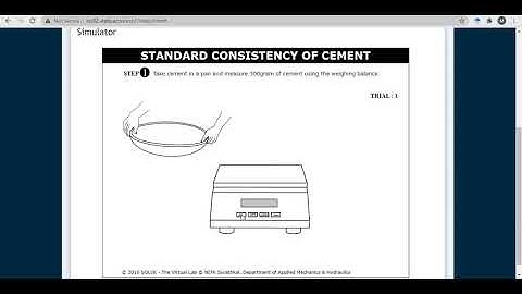1  Demo video for virtual lab  Consistence of Portland Cement