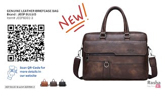 JEEP BULUO Genuine Leather Briefcase Bag for Men JEEP8301-3حقيبة جلد طبيعي للرجال ماركة جيب بولو
