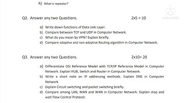 B.Sc 6th Semester General Question Paper-2022// Computer Science (DSE-1B)//Burdwan University