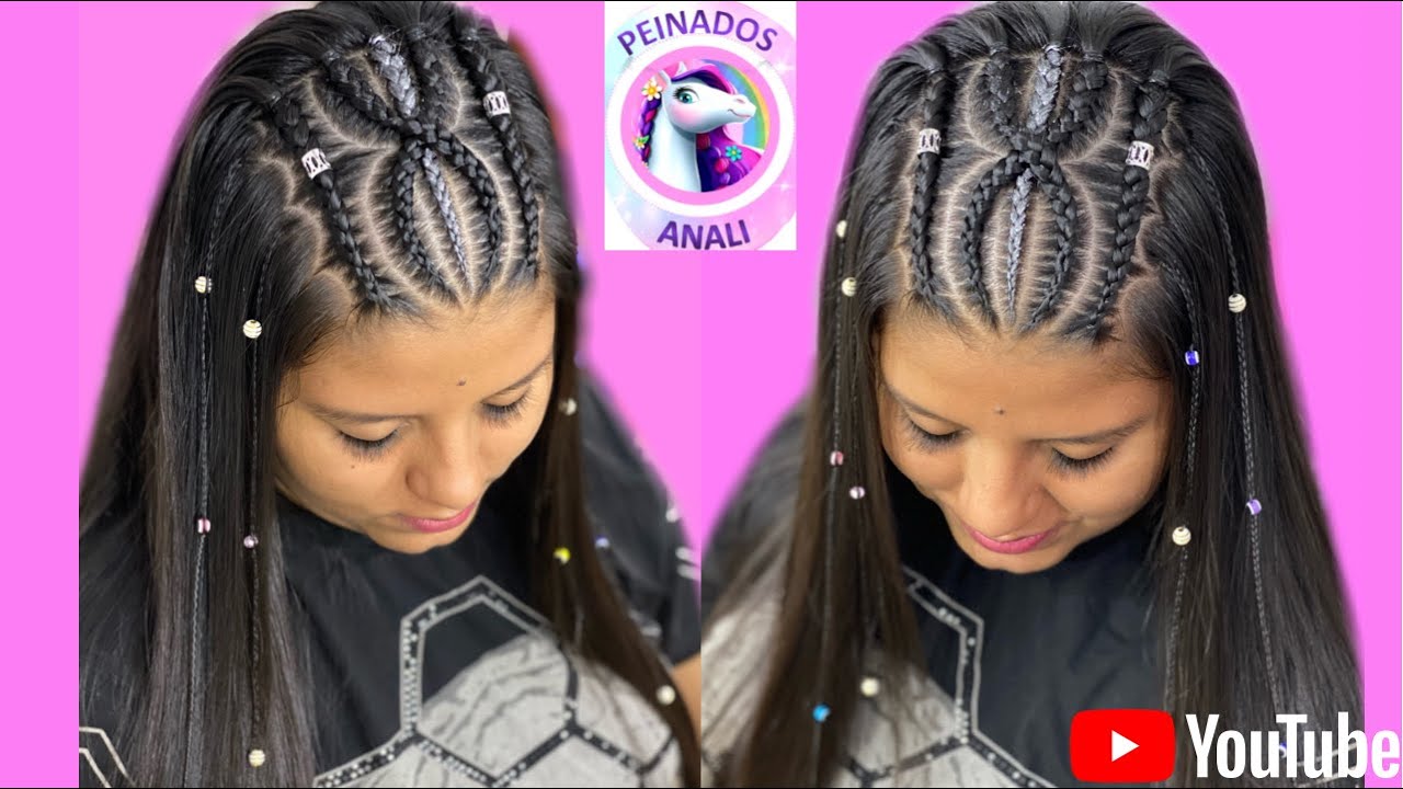 HERMOSO PEINADO EN TRENZAS DECORADO CON PEPITAS DE MANILLAS / #TRENZAS #BRAIDS #PEINADOS