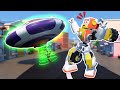 Help, there&#39;s a UFO! ROBOT CARS save the city from EVIL ROBOT! | Robot and Rocket Transform
