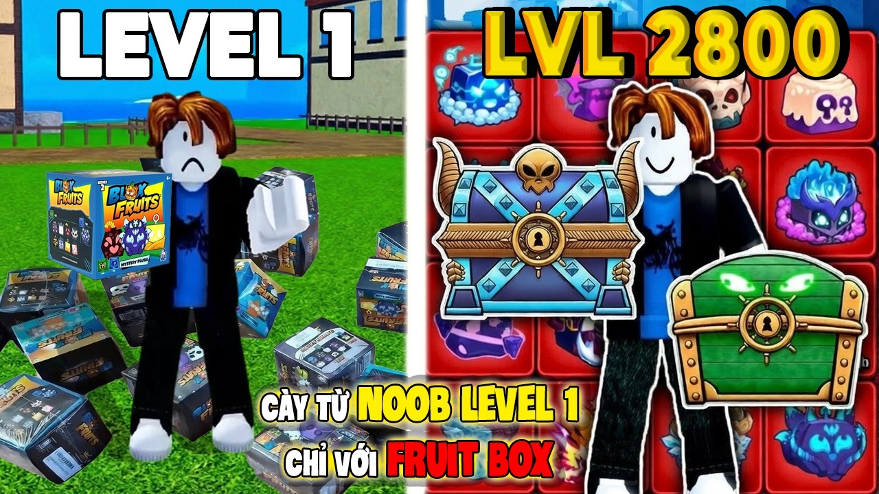 Thử Thách ĐẶC BIỆT - Lên Max Level Chỉ Với Fruit Box Trong Blox Fruits