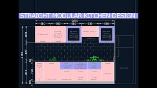 AUTOCAD TUTORIAL STRAIGHT MODULAR KITCHEN DESIGN