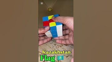 How to make Kazakhstan country flag 🇰🇿 on Rubik’s cube in 3x3
