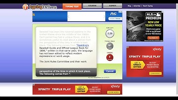 TypingTest.com Typing Test - Rules of Baseball (1 minute)