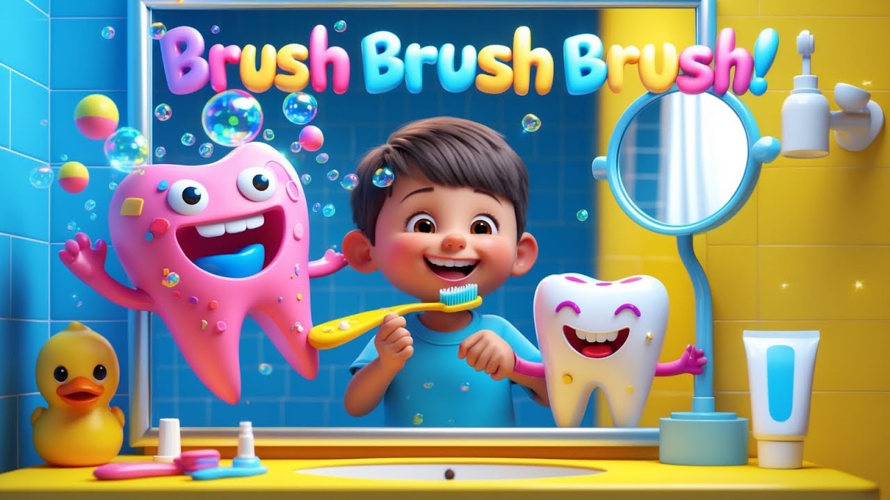 Brush Brush Brush your teeth | Fun Kids nursery Rhymes - YouTube