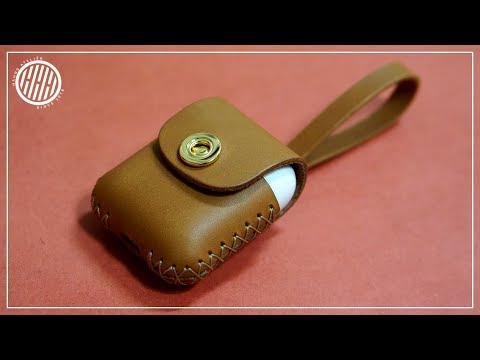 [Leather Craft] MAKING A HANDMADE AIRPODS LEATHER CASE / Free PDF Pattern