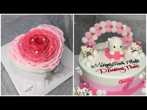 Trang trí bánh kem hoa hồng và hello kitty cực dễ thương | Very cute ways to decorate cake | Foci
