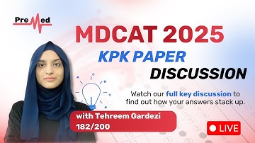 MDCAT 2025 Official KPK Paper Discussion | PreMed.PK