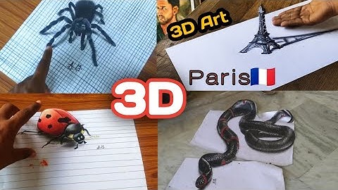 3D amazing trick art | 3D Eiffel tower Drawing how to draw