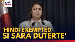 'Hindi exempted si Sara Duterte' - Kapunan questions exemptions on COA liquidations | GMA News