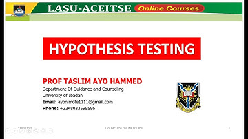 Ayo Hammed-LASU-ACEITSE Online Lecture on Hypothesis testing